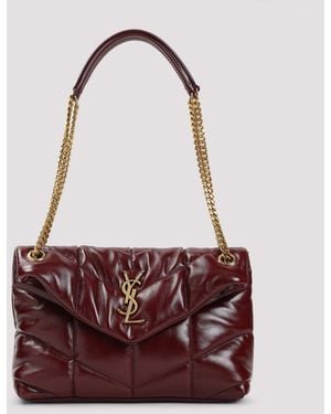 Saint Laurent Puffer Loulou Shoulder Bag - Purple
