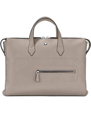 Montblanc Zipper Leather Briefcase - Brown