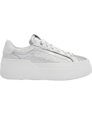 Ferragamo Dahlia Metallic Plaftorm Sneakers - White