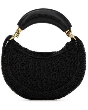 Chloé Chlo Raffia Mini Summer Banana Handbag - Black