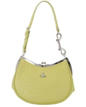 Vivienne Westwood Croc-Embossed Calfskin Shoulder Bag - Green
