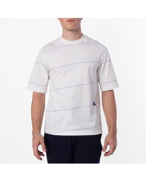 Burberry Striped Cotton Jersey T-Shirt - White