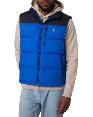 Polo Ralph Lauren Gorham Color-Blocked Down Vest - Blue