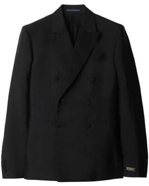 Burberry Double-Breasted Wool-Blend Blazer, Brand Size 48R (Us - Black