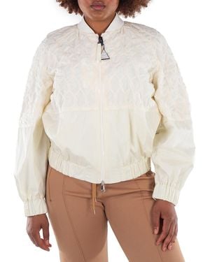Moncler Quilted Long Sleeve Bomber Jacket, Brand Size 2 (Medium) - White
