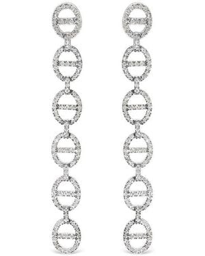 Haus of Brilliance Sterling 1.0 Cttw Diamond Oval Design Dangle Earrings - White