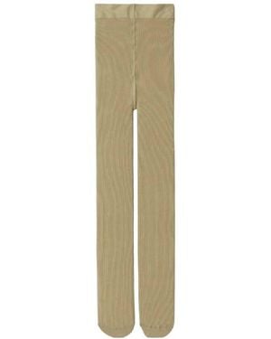 Burberry Ribbed Wool Blend Tights - Natural