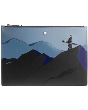 Montblanc Meisterstuck Scenic Pouch With Snowboarder - Blue