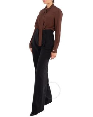 Burberry Long Wide-leg Trousers - Black