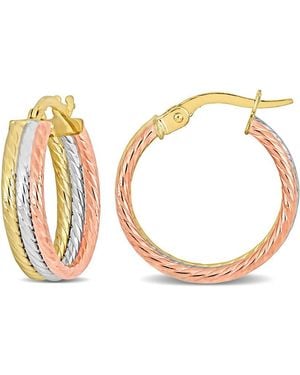 Amour 19Mm Triple Row Twisted Hoop Earrings - Metallic