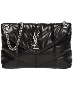 Saint Laurent Ladies Small Loulou Quilted Shoulder Bag - Black