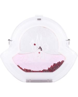 Moncler Ladies Coq Transparent Logo Crossbody Bag - White