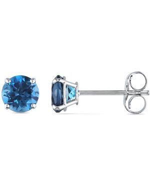 Amour London- Topaz Stud Earrings - Blue