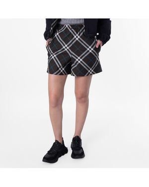 Burberry Chequered Drawcord Shorts, Brand Size 8 Us - Black