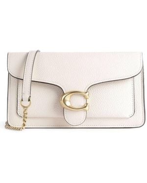 COACH Tabby Chain Leather Clutch Bag - Natural