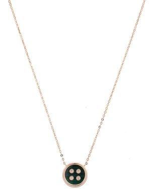 Picasso and Co Buttons Collection 18K Rose Diamond Necklace - Metallic