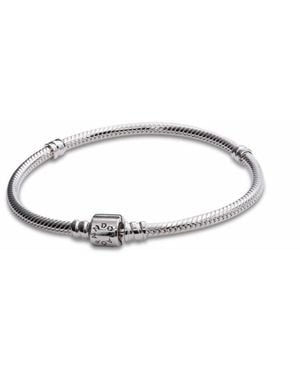 PANDORA Moments Barrel Clasp Snake Chain Bracelet - Metallic