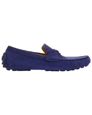 Ferragamo Driver Loafers With Gancini Ornament - Blue