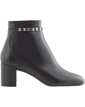 Ferragamo Salvatore Ladies Vara Chain Ankle Boots - Gray