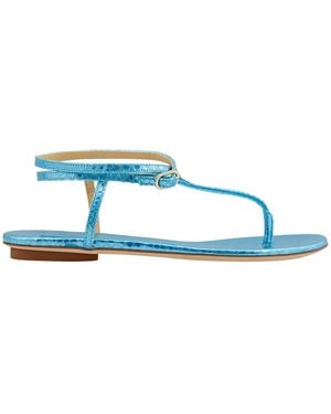 Giannico Ladies Kai Flip Flops Leather Flats, Brand Size 36 (Us - Blue