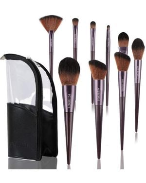 Premier Luxury Skin Care Full Brush Set 9Pcs + Make-Up Case Tools & Brushes 7290106254442 - White