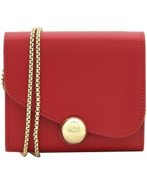 Ferragamo Asymmetrical Flap Leather Wallet - Red