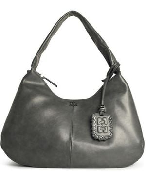Ganni Bou Xxl Leather Blend Bag - Grey
