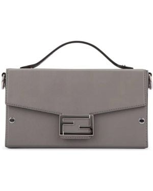Fendi Soft Trunk Baguette Bag - Gray