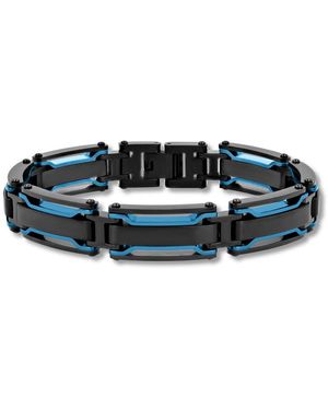 Robert Alton Stainless Steel With Finish Link Bracelet - Black