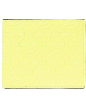 Ferragamo Gancini Embossed Bifold Wallet - Yellow