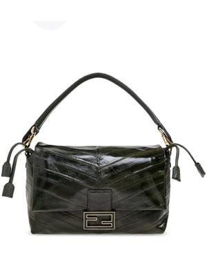 Fendi Soft Medium Leather Mamma Baguette Bag - Black
