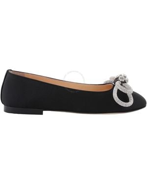 Mach & Mach Double Bow Flat Ballerinas, Brand Size 36 Us - Black