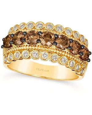 Le Vian Ladies Chocolate And Honey Anniversary Rings Set - Metallic