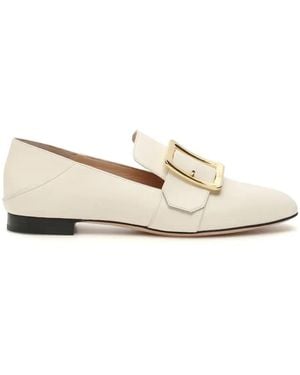 Bally Ladies Janelle Leather Loafers - White