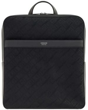 Ferragamo Semi-Matte Calfskin Backpack - Black