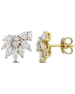 Created Forever 1 1/2Ct Tw Multi-Shaped Lab-Grown Diamond Floral Stud Earrings - Metallic