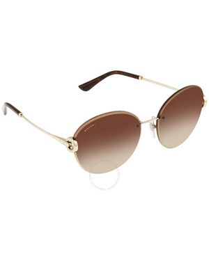 BVLGARI Brown Gradient Round Sunglasses Bv6091b 278/13 61
