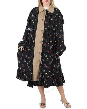Balenciaga Reversible Twill And Gabardine Trench Coat, Brand Size 36 (Us - Black