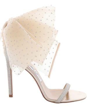 Jimmy Choo Aveline 100 High Heel Sandals, Brand Size 35 Us - White