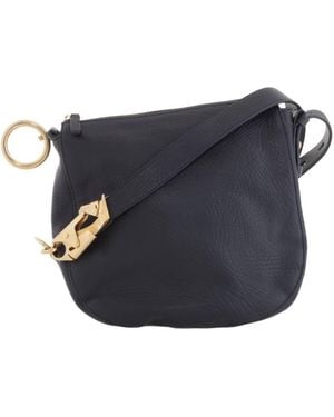 Burberry Small Knight Leather Shoulder Bag - Blue