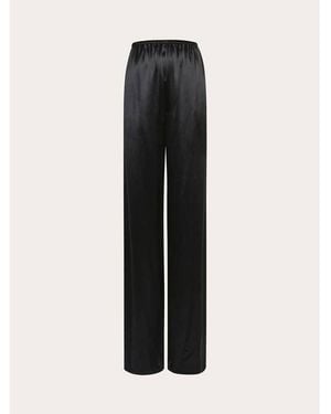 Ferragamo Relaxed Rayon Trousers, Brand Size 40 (Us - Black