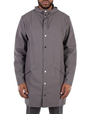 Rains Lightweight Waterproof Long Jacket - Grey