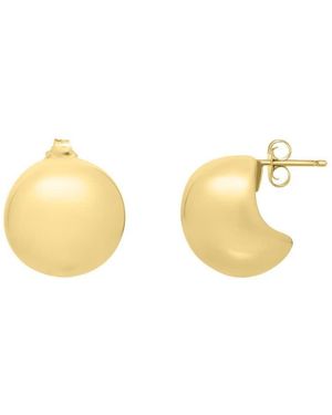 Tresorra 14K Puffed Up Button Stud Earrings - Metallic