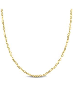 Amour 2Mm Heart Link Necklace - Metallic