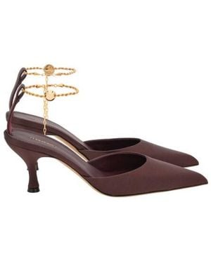 Ferragamo Dana 70 Ankle Chain Pumps - Brown