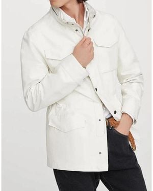 Brunello Cucinelli Ecru Linen Silk Field Jacket, Brand Size 54 (Us - White