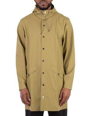 Rains Curve Hooded Belted Waterproof Jacket - Green