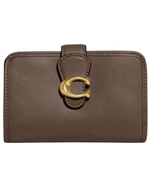 COACH Tabby Medium Leather Wallet - Brown