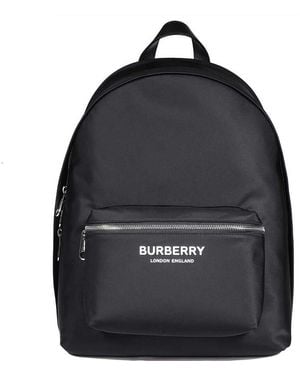 Burberry Econyl Logo Print Backpack - Black