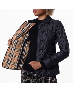 Burberry Ladies Fernleigh Quilted Diamond Jacket - Black